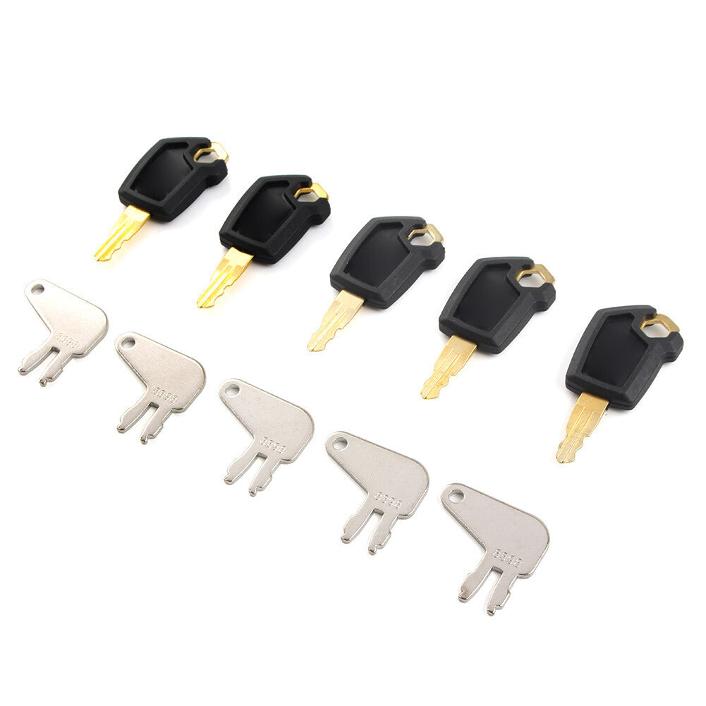 Equipment Ignition Key Set 10 Keys W/Ring For Cat padlocks Dozers 5P8500 8H-5306