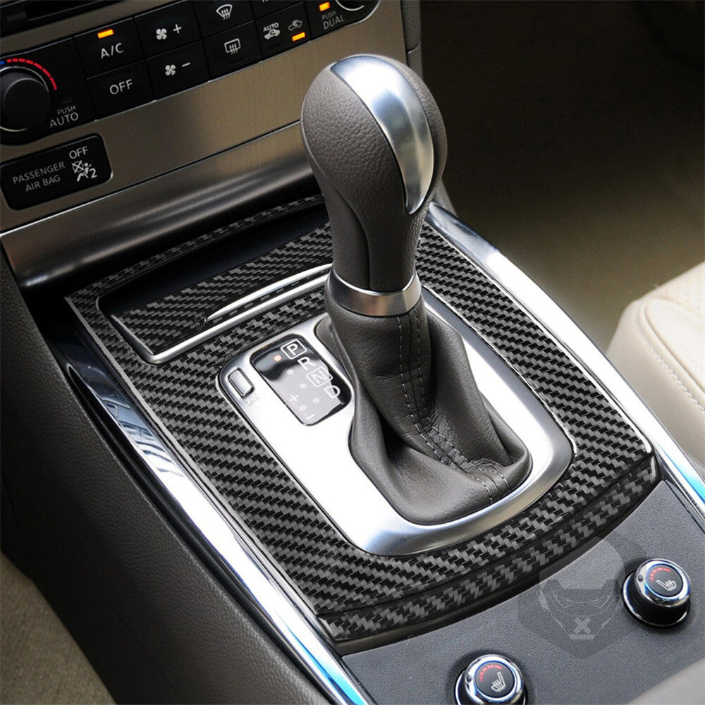 3¡ÁCarbon Fiber Automatic Gear Shift Panel Cover for Infiniti G37 Sedan 2010-2013