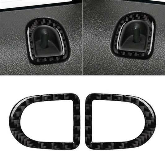 2X Carbon Fiber Door Lock Pins Frame Cover Trim for Ford for Mustang 2009-2013 2012