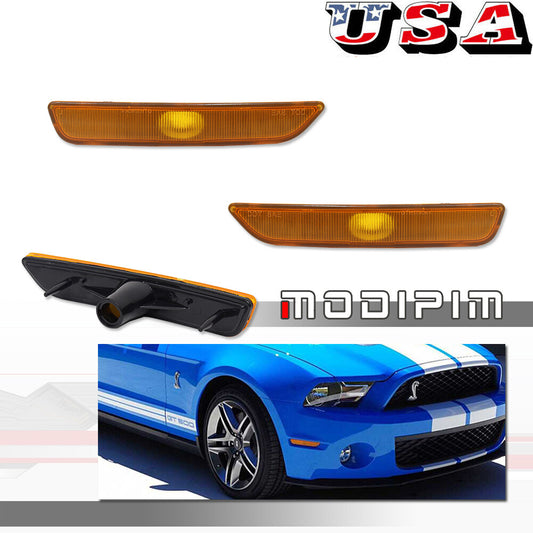 Amber lens for 2010-2014 for Ford for Mustang front bumper side marker light reflector.