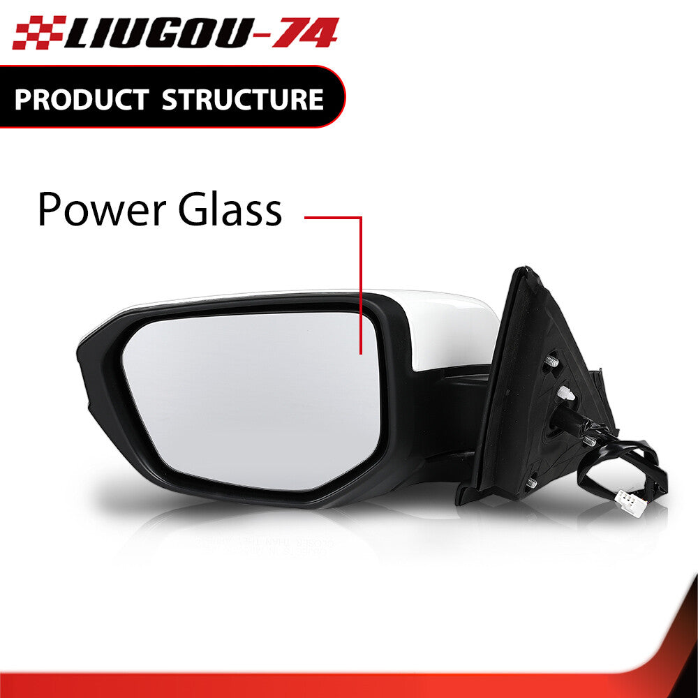 White mirror assembly suitable for 16-21 for Honda for Civic Coupe Sedan Left Driver LH Side
