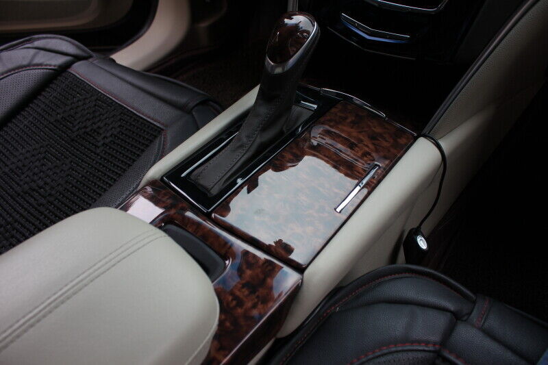 Interior Console Storage Box Cover Trim Fit for Cadillac XTS 2013-17 Brown Wood