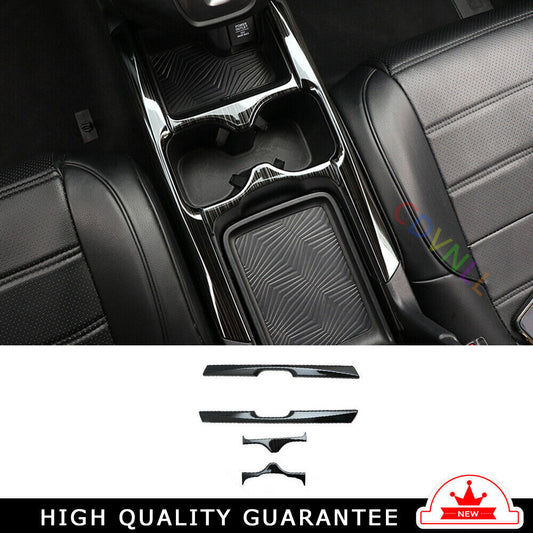 Console Gear Shift Water Cup Panel Trim for Honda CRV 2017-2022 Black Titanium