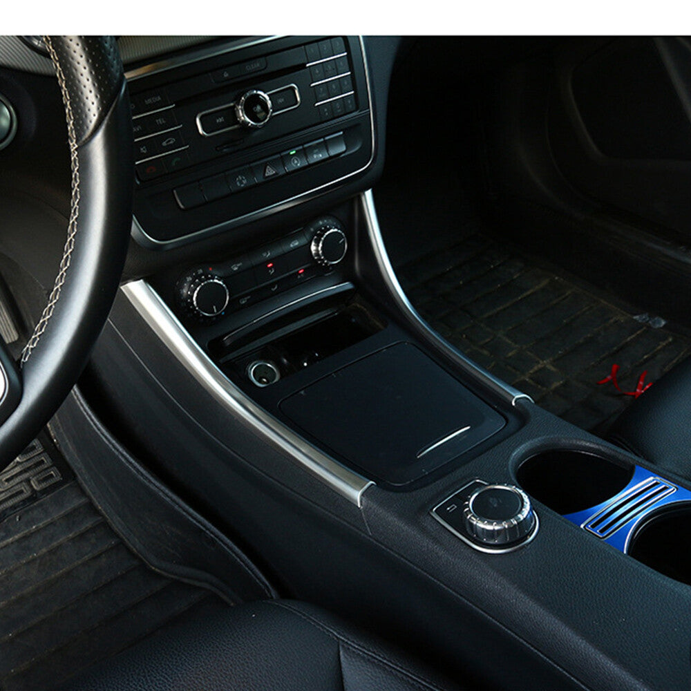 Silver ABS Gear Shift Side Strip Trim for Benz A GLA CLA Class W176 X156 2013-19