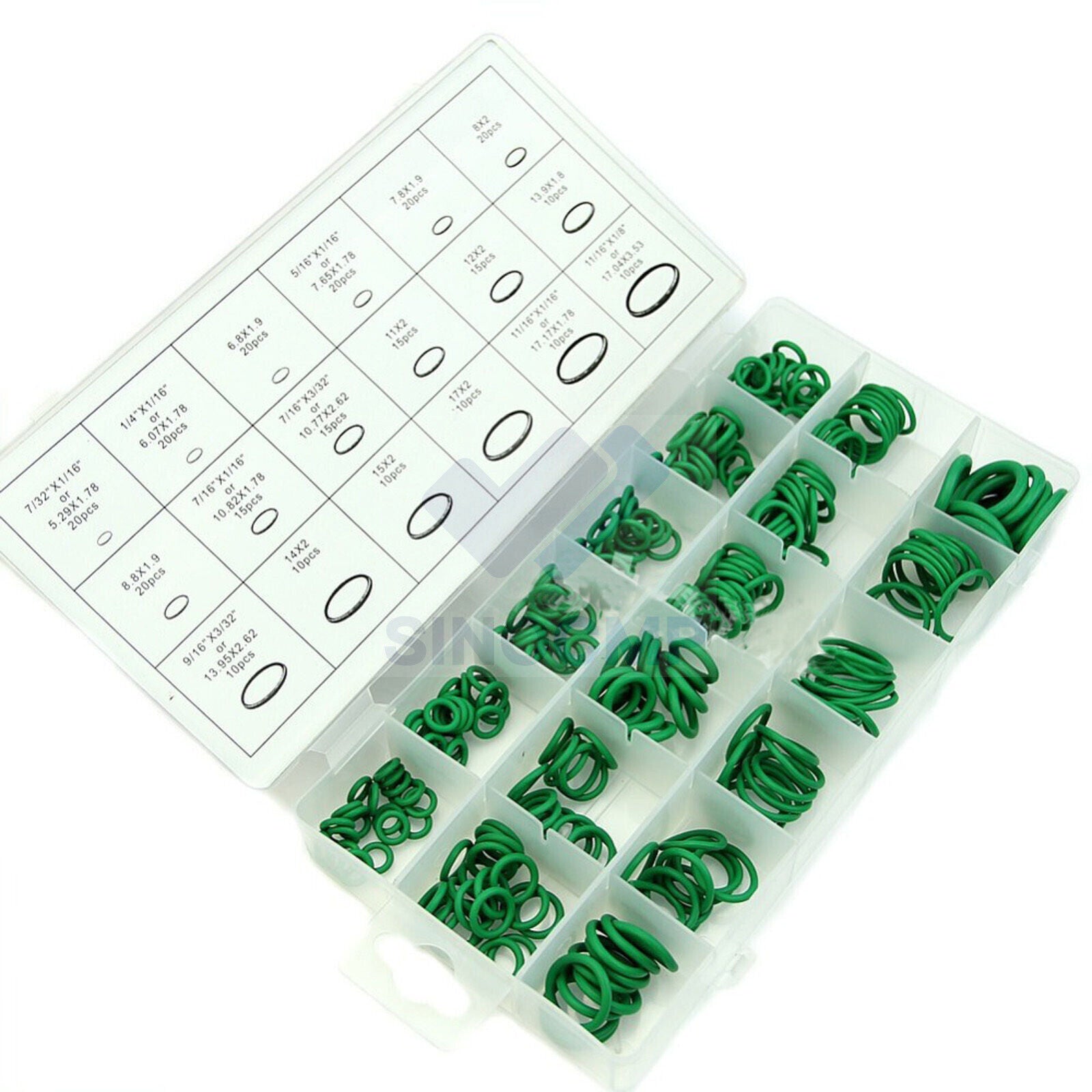 270pcs O-Ring Sealing Gasket 18 Sizes O-Rings Assortment Kit A/C Compressor HNBR