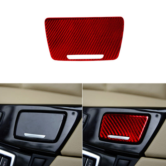 Red carbon fiber inner ashtray trim for BMW 5 Series F10 2011-2017