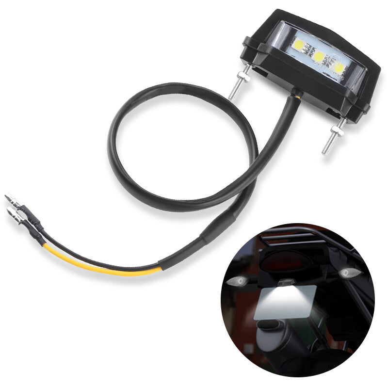 12V Universal Motorcycle Motorbike License Plate White LED Light Lamp Waterproof
