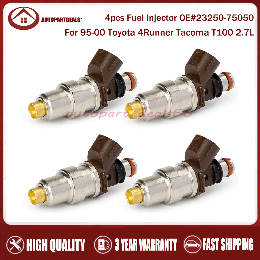 Set of 4 NEW Fuel Injector 23250-75050 for Toyota 4runner T100 Tacoma 2.7L-L4