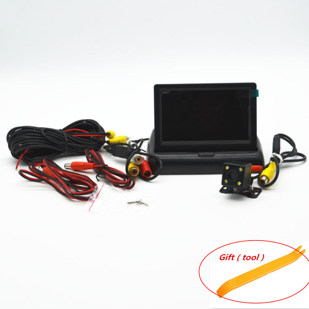Car Rear View Foldable Monitor Display Reversing Reverse Parking Camera