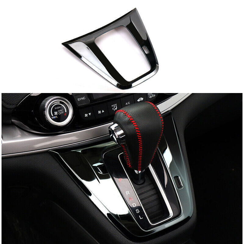 Black S.Steel central console gear shift panel trim for HONDA CR-V CRV 2012-2016