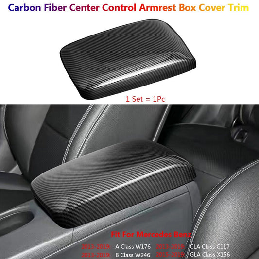 Carbon for Mercedes-Benz W176 W246 CLA C117 GLA X156 Car Armrest Box Panel Cover