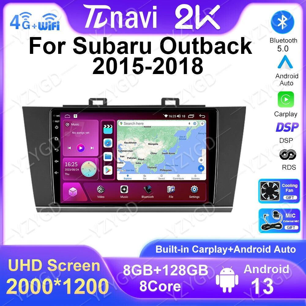 for Subaru Outback Legacy 2015-2018 GPS Android Carplay Car Radio Player Screen