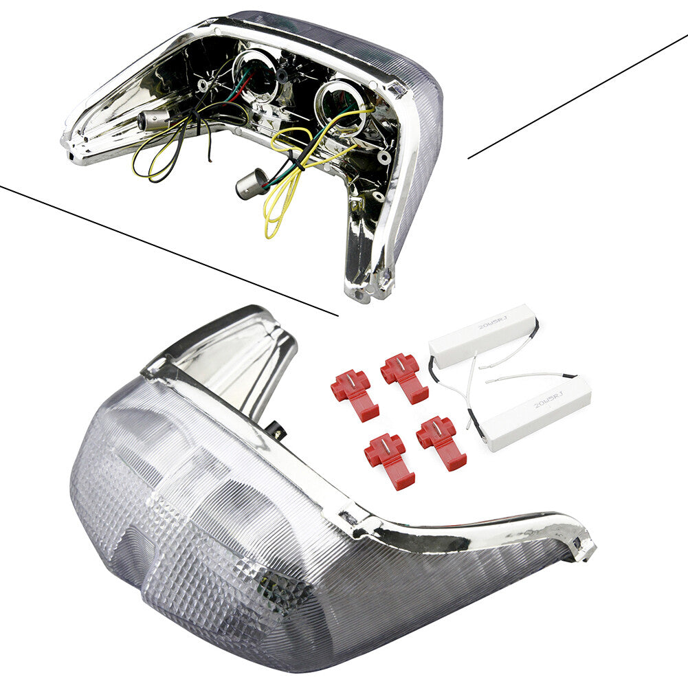 1x Clear LED Stop Tail Light Brake Turn Signals Fit for YAMAHA 1998 1999 2000 YZF R6