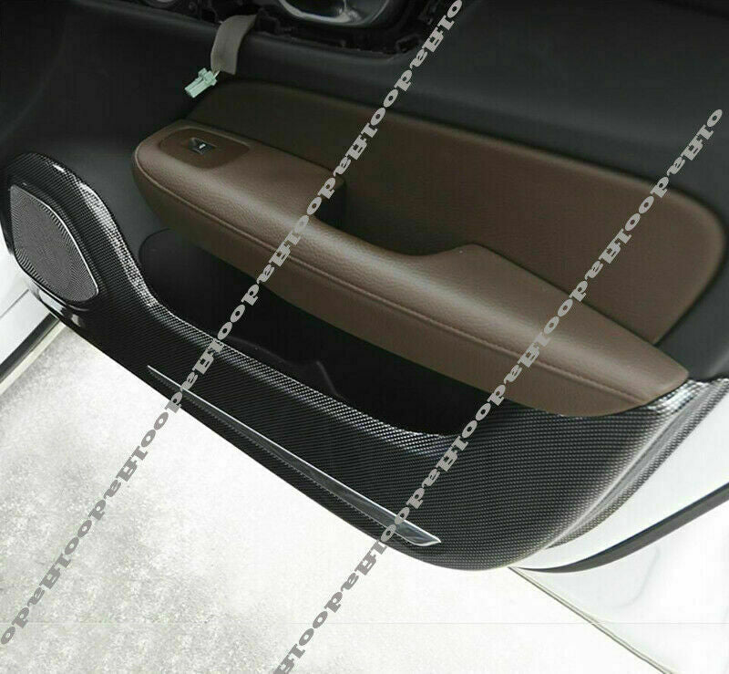 4X for Volvo S60 2019-2021 Carbon Fiber Interior Door Anti-Kick Panel Cover Trim