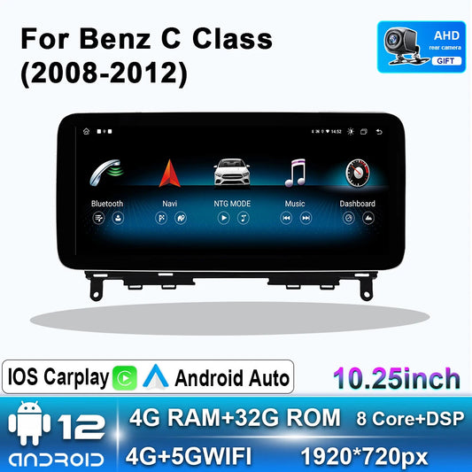 Android CarPlay for Mercedes for Benz C Class W204 2008-12 GPS Car Multimedia Player