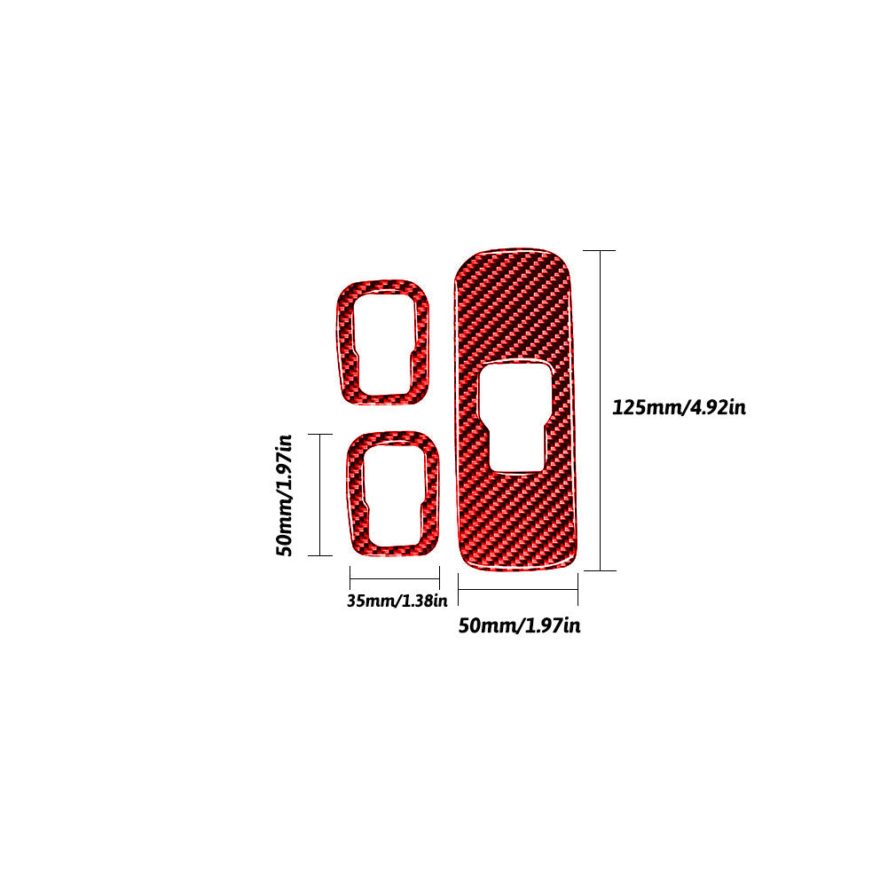 Red Carbon Fiber Window Switch Button Panel Cover Trim for Volvo V60 2010-2017