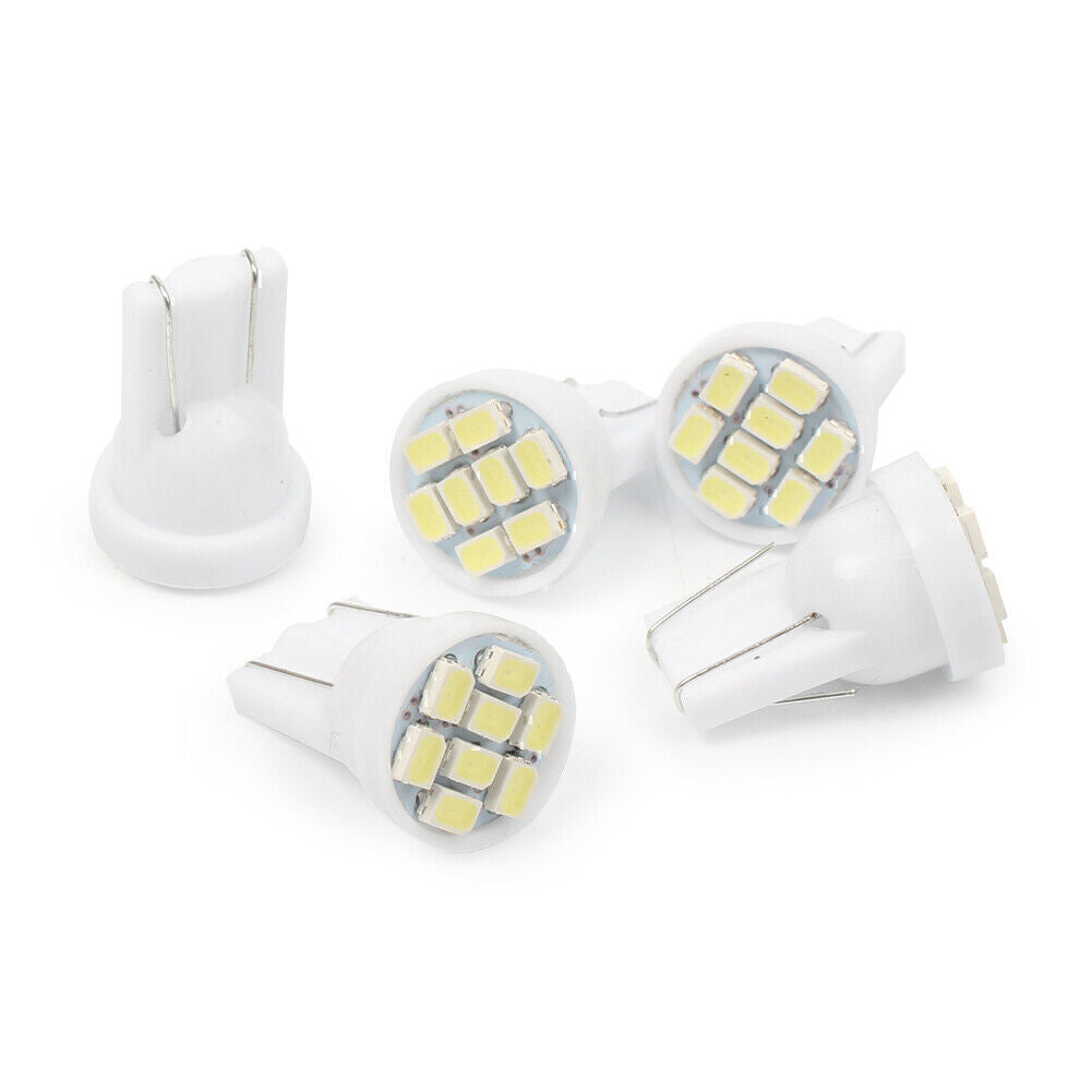 LED Interior Light Bulbs Super White T10 Wedge 8-SMD 5050 Car 50PCS Auto