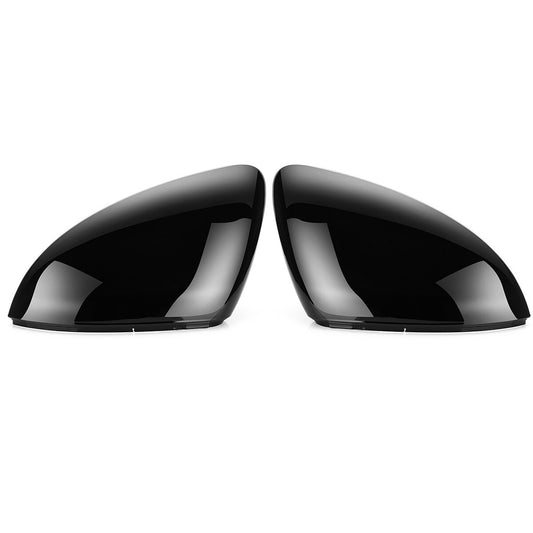 Two-piece gloss black wing mirror cap housings for Volkswagen for Golf MK7 Mk7.5 GTI 2013-2018.