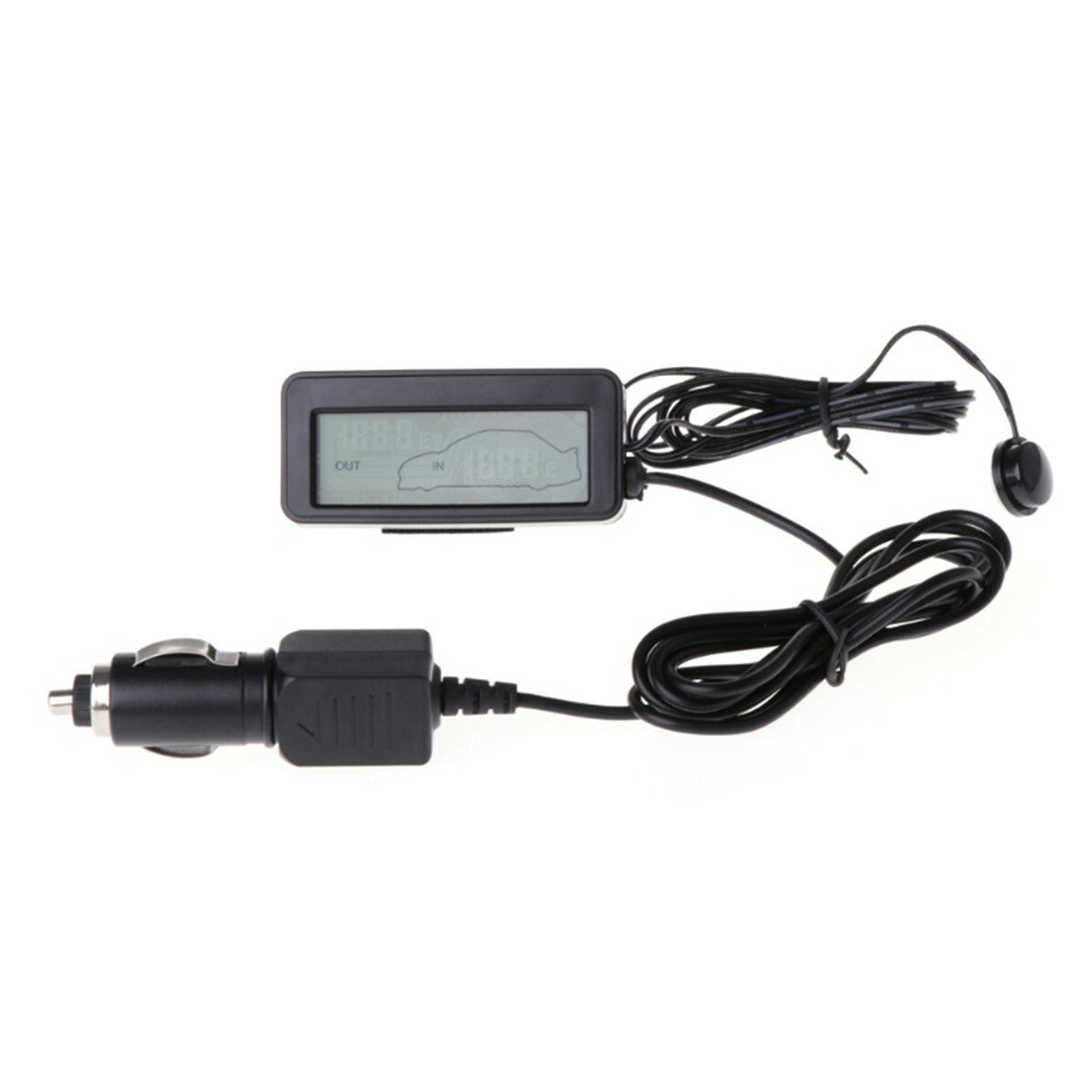 12V Car LCD Digital Display Thermometer Inside &Outside Temperature Gauge Meter
