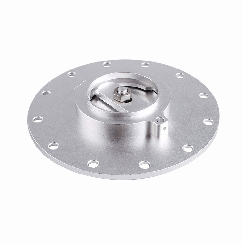 Universal Billet Aluminum Fuel Cell Cap Flush Mount for Fuel Surge Tank Silver