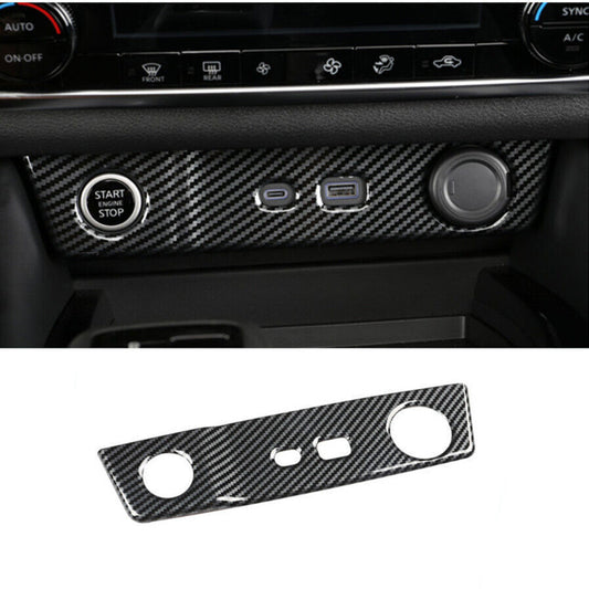 for Nissan Rogue 21-2023 Console Usb Power Trim Panel Cover Carbon Fiber Look 1X
