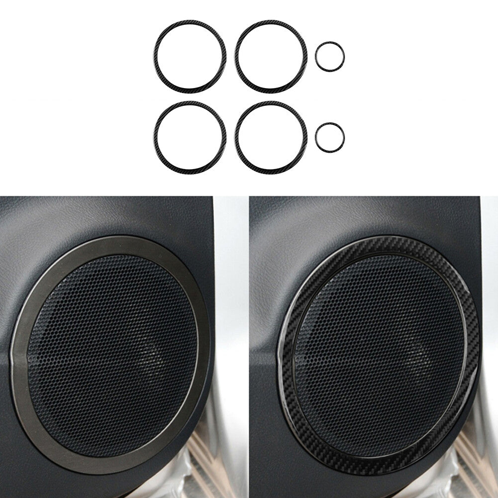 Car Door Speaker Trim Interior Carbon Fiber Sticker for Toyota RAV4 2006-2012