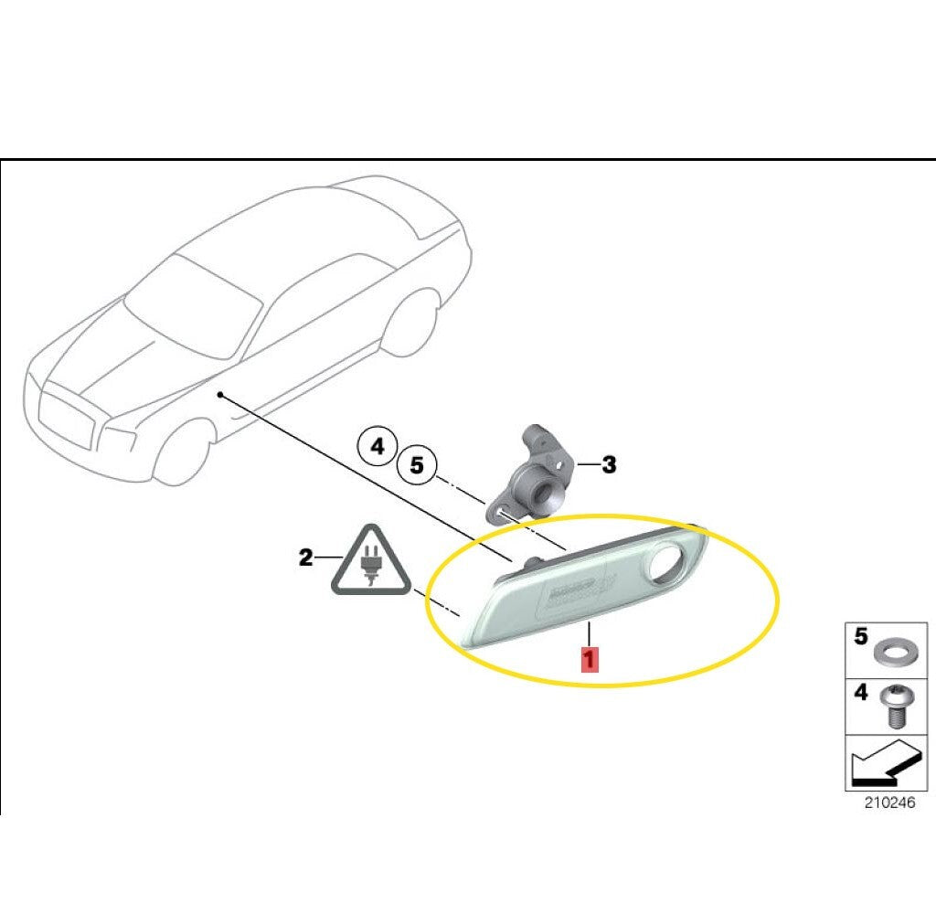 Width indicator for Rolls-Royce for Ghost Wraith Dawn (left) : 63147201193