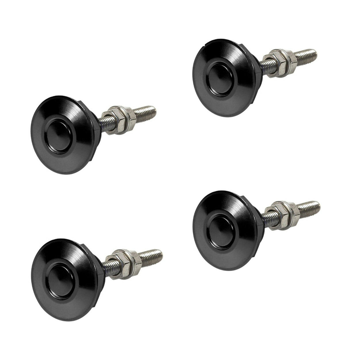 Push Button Quick Release Hood Bonnet Pins Lock Clip Car Bumper Latch Kit Black