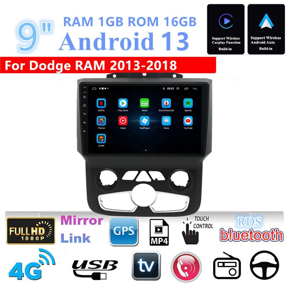 Car Radio Touch Screen For Carplay Fit for Dodge for RAM 1500 2500 3500 2013-2018