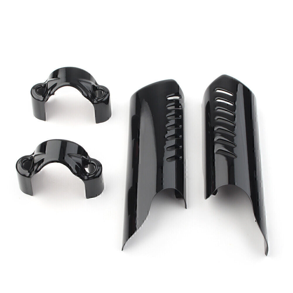 Black Fork Lower Leg Deflectors Shield Cover Fit for Harley Softail Dyna FL FXSTB