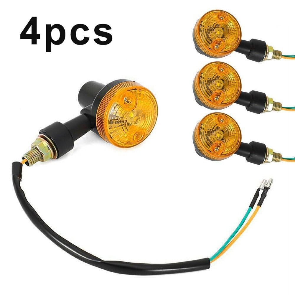 4pcs Indicator Lamp 12V Turn Signal Amber Lens Motorcycle Turn Signal Lights Set