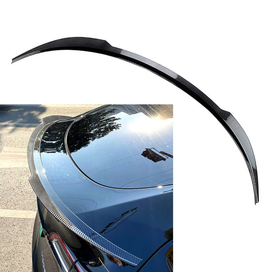 1x for Tesla for Model Y 2020 2021 2022 Carbon Fiber ABS Rear Spoiler Trunk Wings