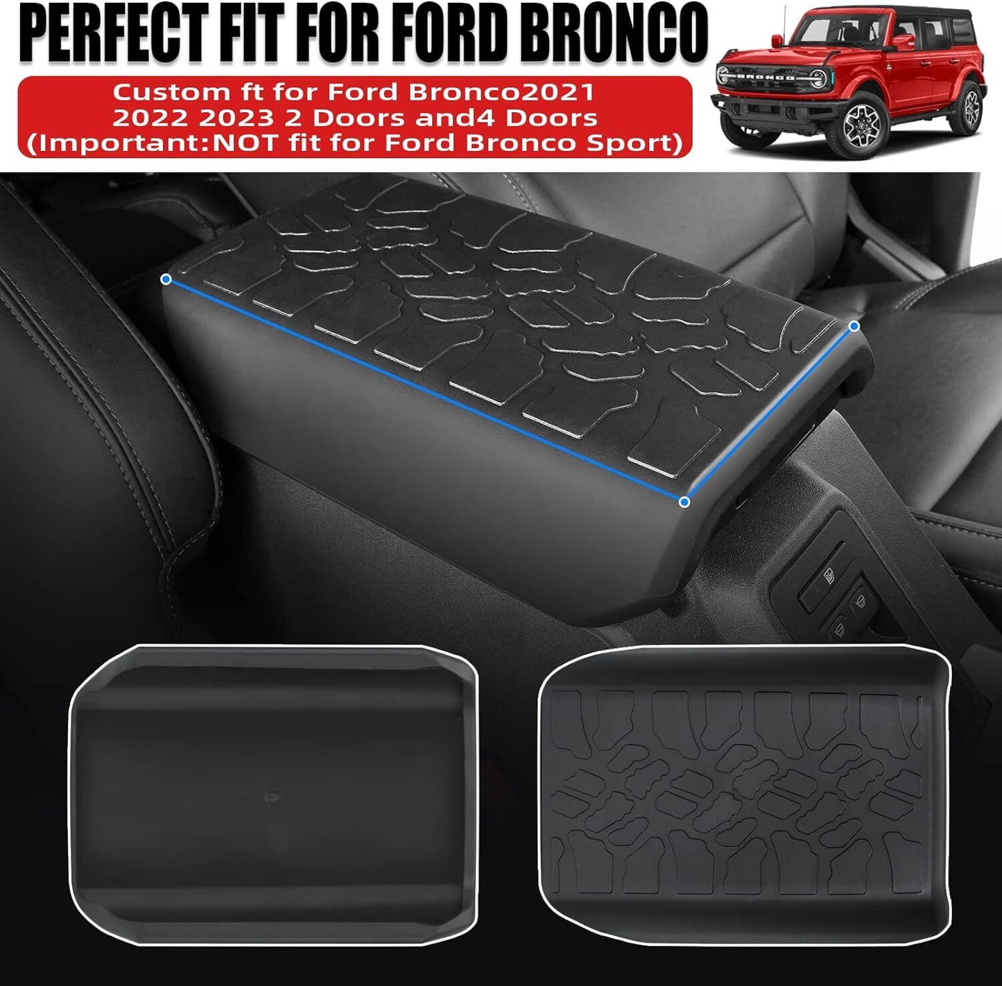 Center console armrest cover prevents water damage and is suitable for 2021-24 for Ford for Mustang 2/4 door models.