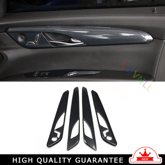 Car Interior Door Armrest Panel Trim Fit for Cadillac CT6 2016-2020 Carbon Fiber