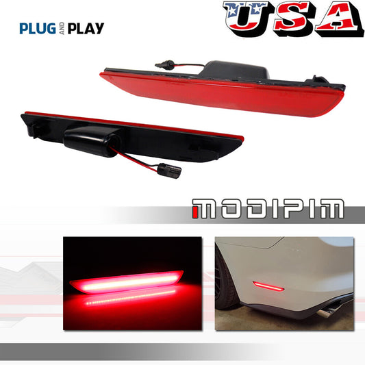 One set of red lens rear marker light strip with red LED lights suitable for 2015-2021 for Ford Mustangs.