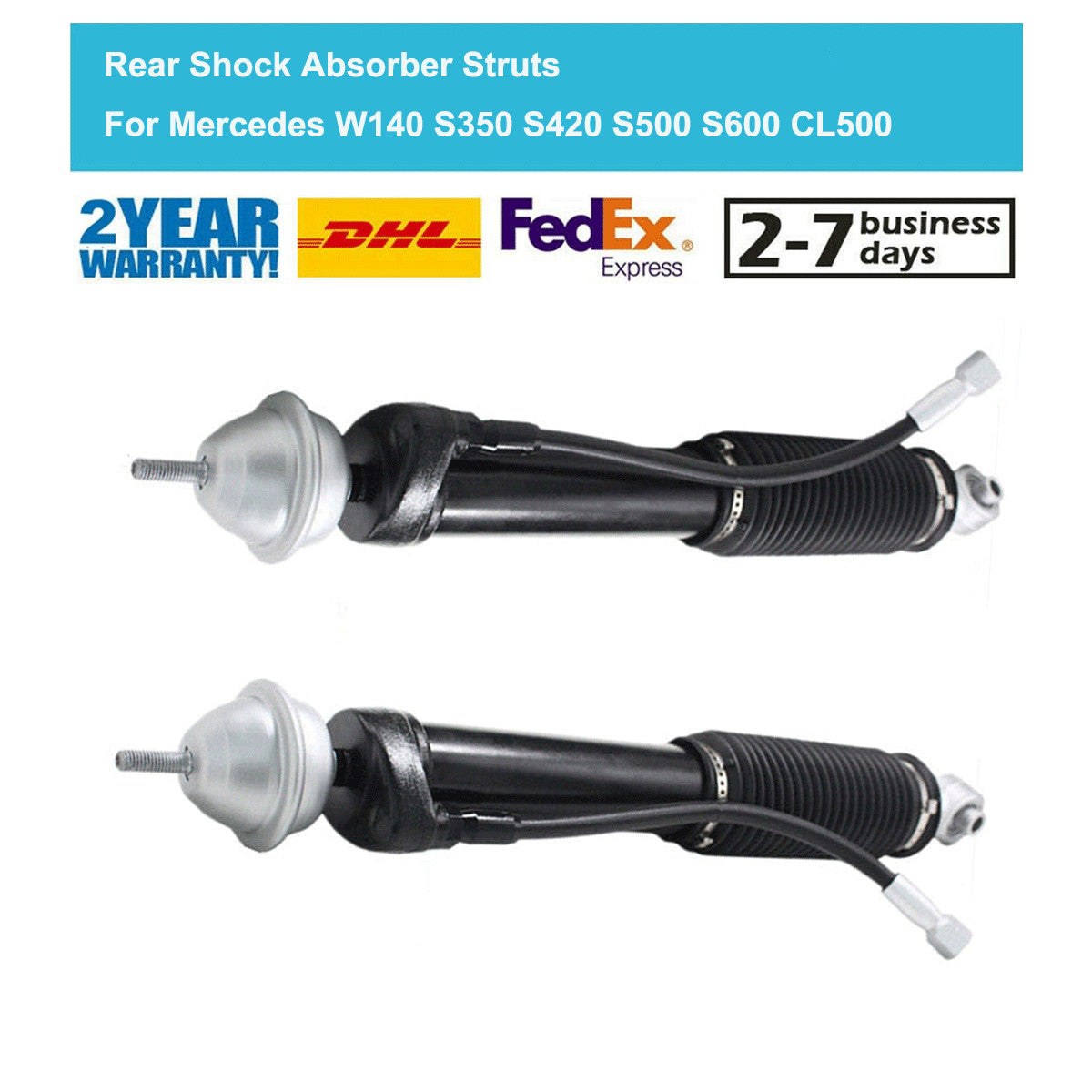 Pair Rear Shock Absorber Struts Fit for Mercedes W140 S350 S420 S500 CL500 1992-1999