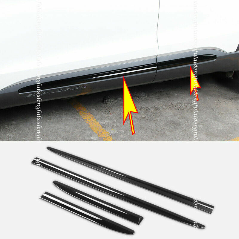 4Pcs Glossy Black Body Door Side Molding Trim Cover for Ford Explorer 2020-2022