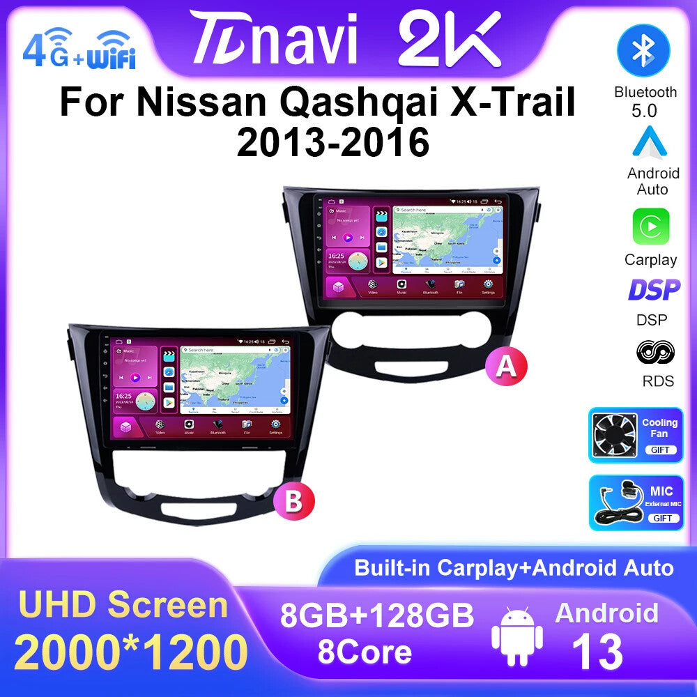 Car Radio Android Player for Nissan Qashqai 2 J11 for X-Trail Xtrail 3 GPS 4G Screen