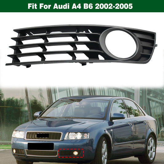 Left Front Bumper Lower Grille Fog Light Cover Bezel for Audi A4 B6 2002-2005