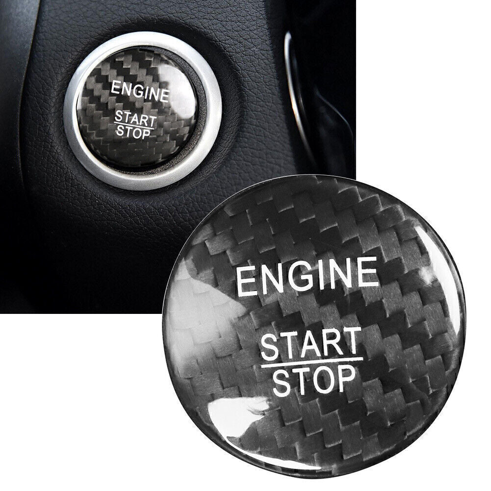 Fit for Mercedes A B C E GLE GLC CLA BLK Carbon Fiber Engine Start Stop Button Cover
