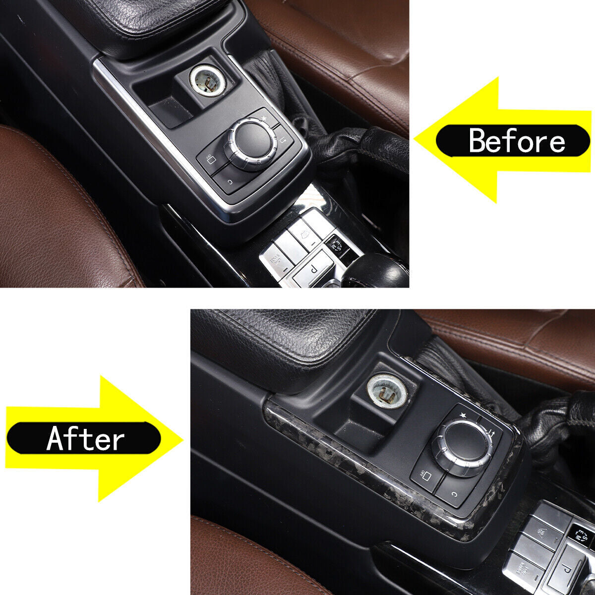 for Benz G Class W463 G500 2012-18 Forged Carbon Center Console Mode Button Trim