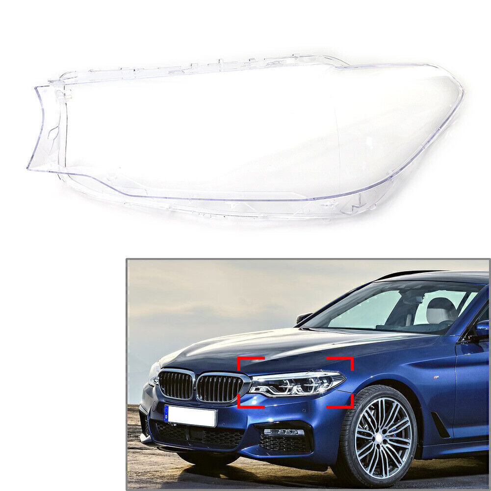 1x Left Headlight Headlamp Lens Cover For 5 Series for BMW G30 G31 G38 2017 2018
