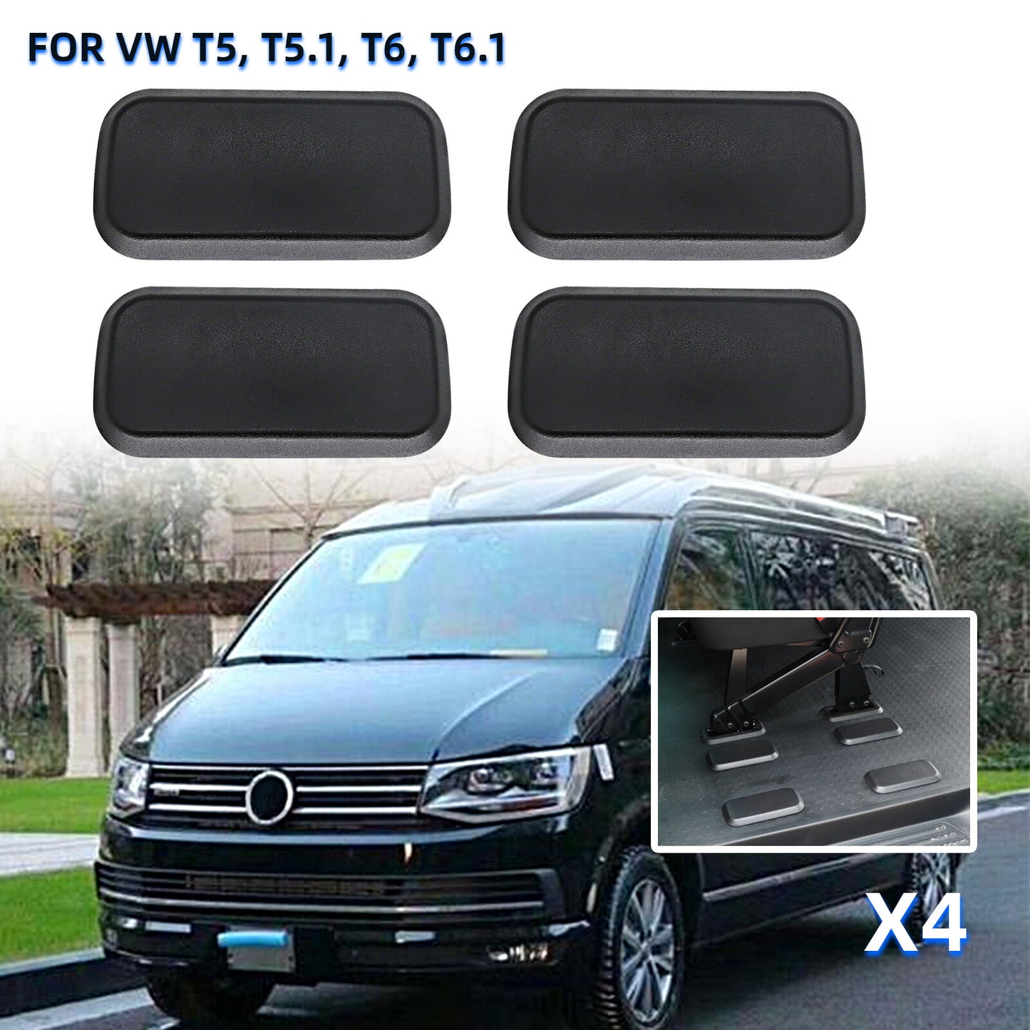 4x for VW T5/T5.1 T6 combination van for seat base caps cover for seat base cap