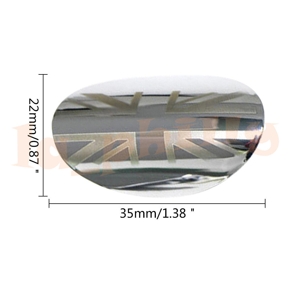 Union Jack Chrome Door Handle Lock Hole Cover Cap for Mini Cooper F55 F56 13-19