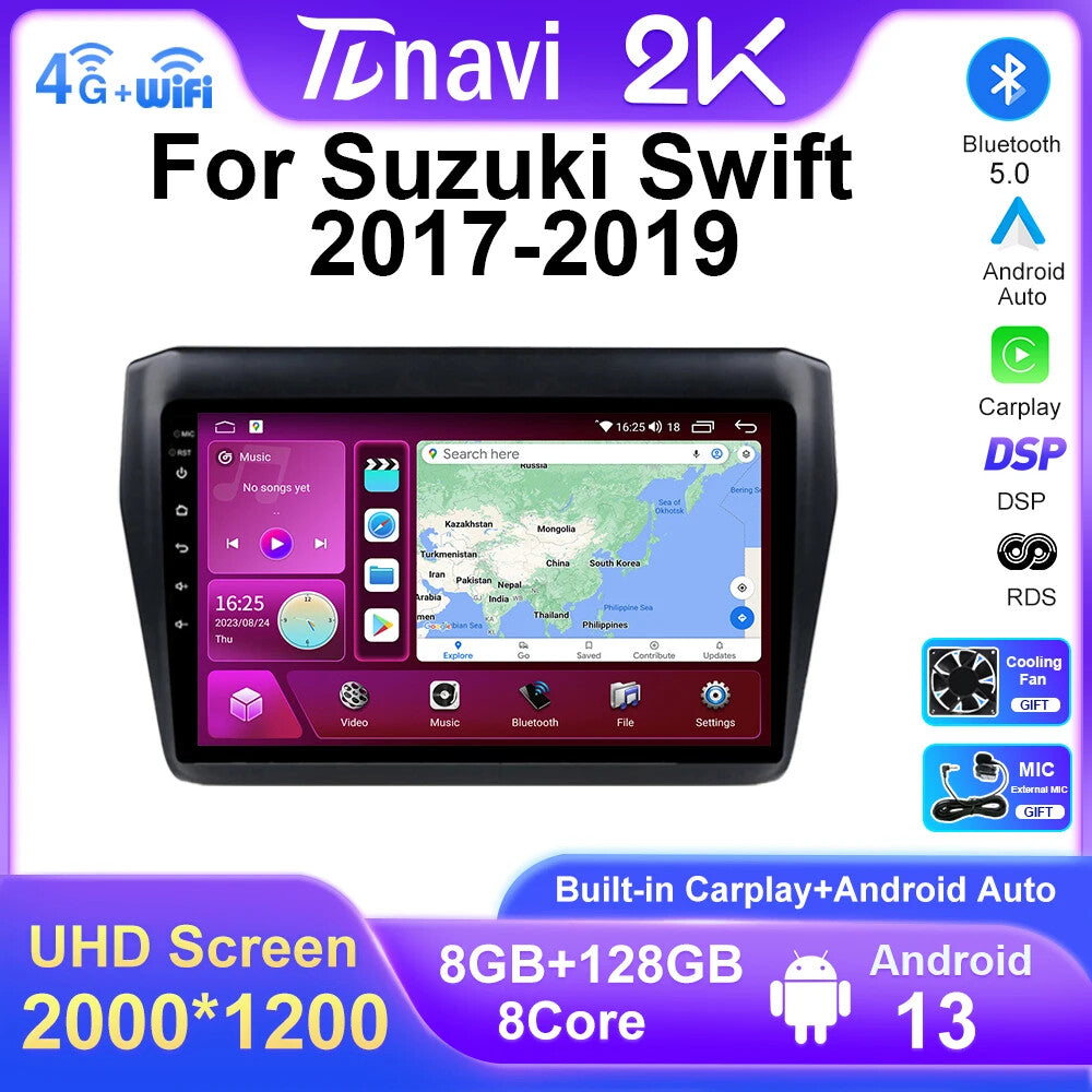 for Suzuki for Swift 2017-2019 Car Radio CarPlay Multimedia Android GPS Video Player