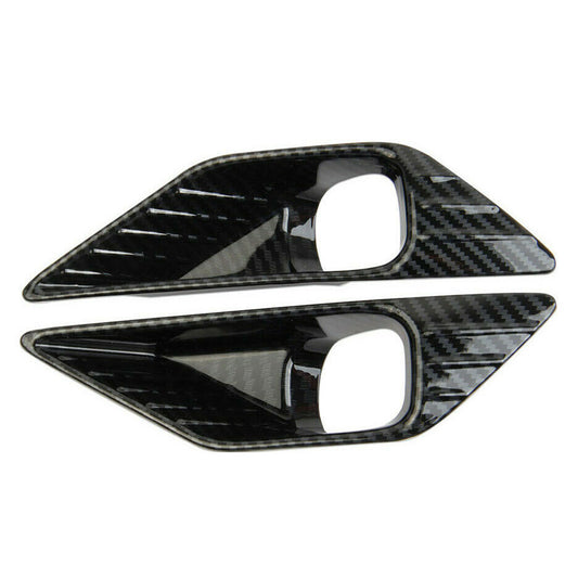 Carbon Style Front Fog Light Lamp Cover Trims For 2022-2023 for Mitsubishi Outlander