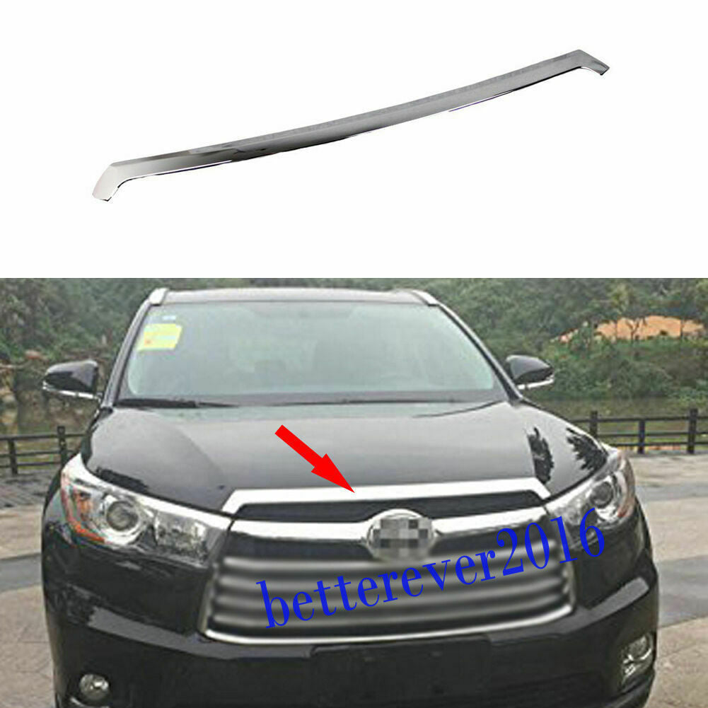 Chrome Front Hood Grille Cover Bonnet Strip Trim for Toyota Highlander 2014-2019