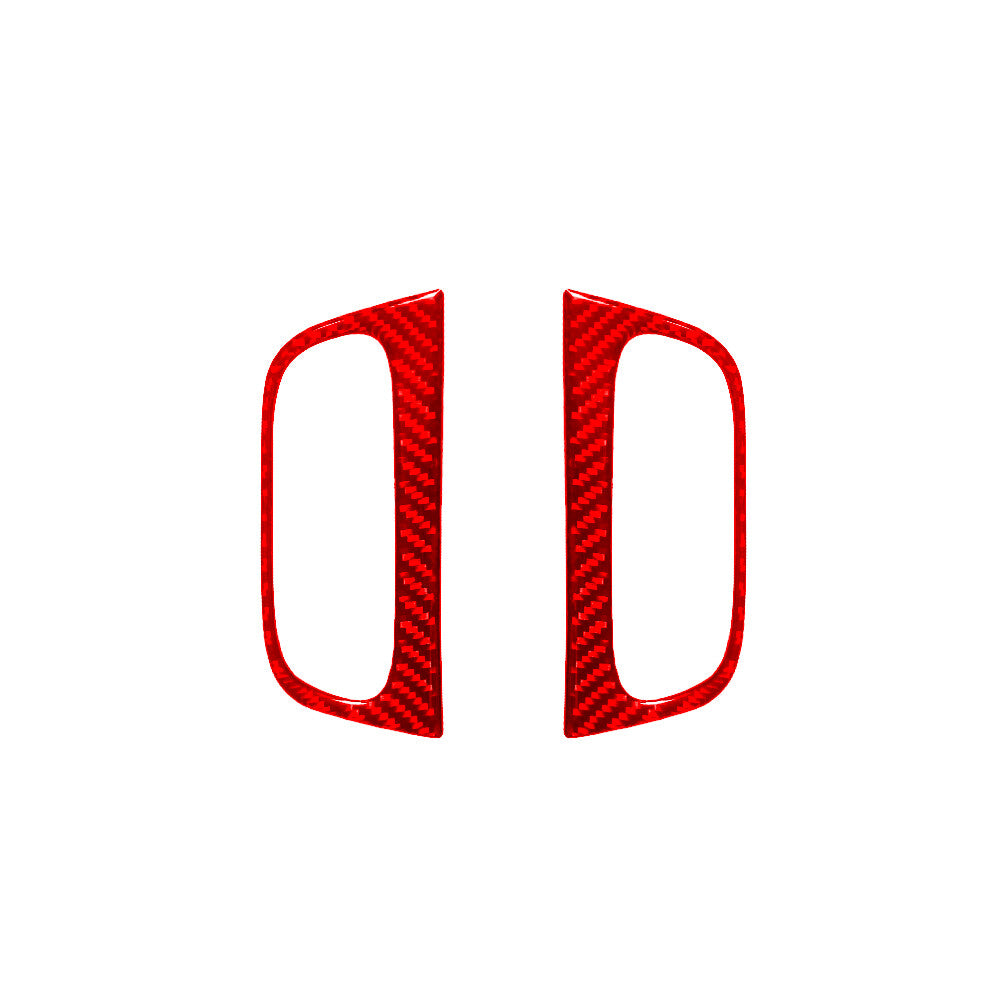 Red Rear Door Armrest Trim Cover Decor Carbon Fiber for Toyota Tacoma 2012-2015