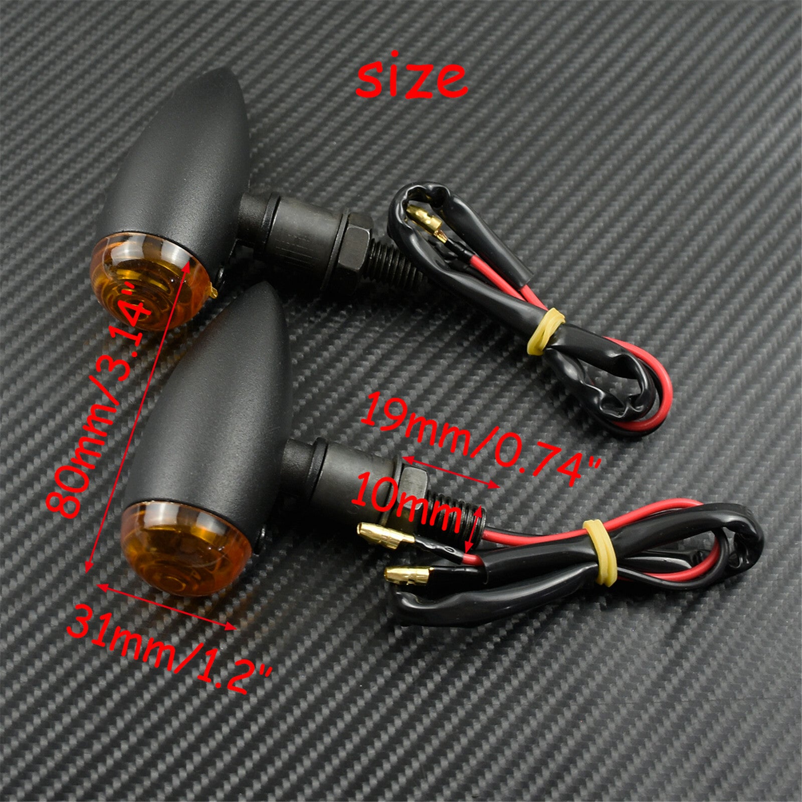 4X Motorcycle Bullet Turn Signal Indicator Light Amber Fit for Harley Bobbe