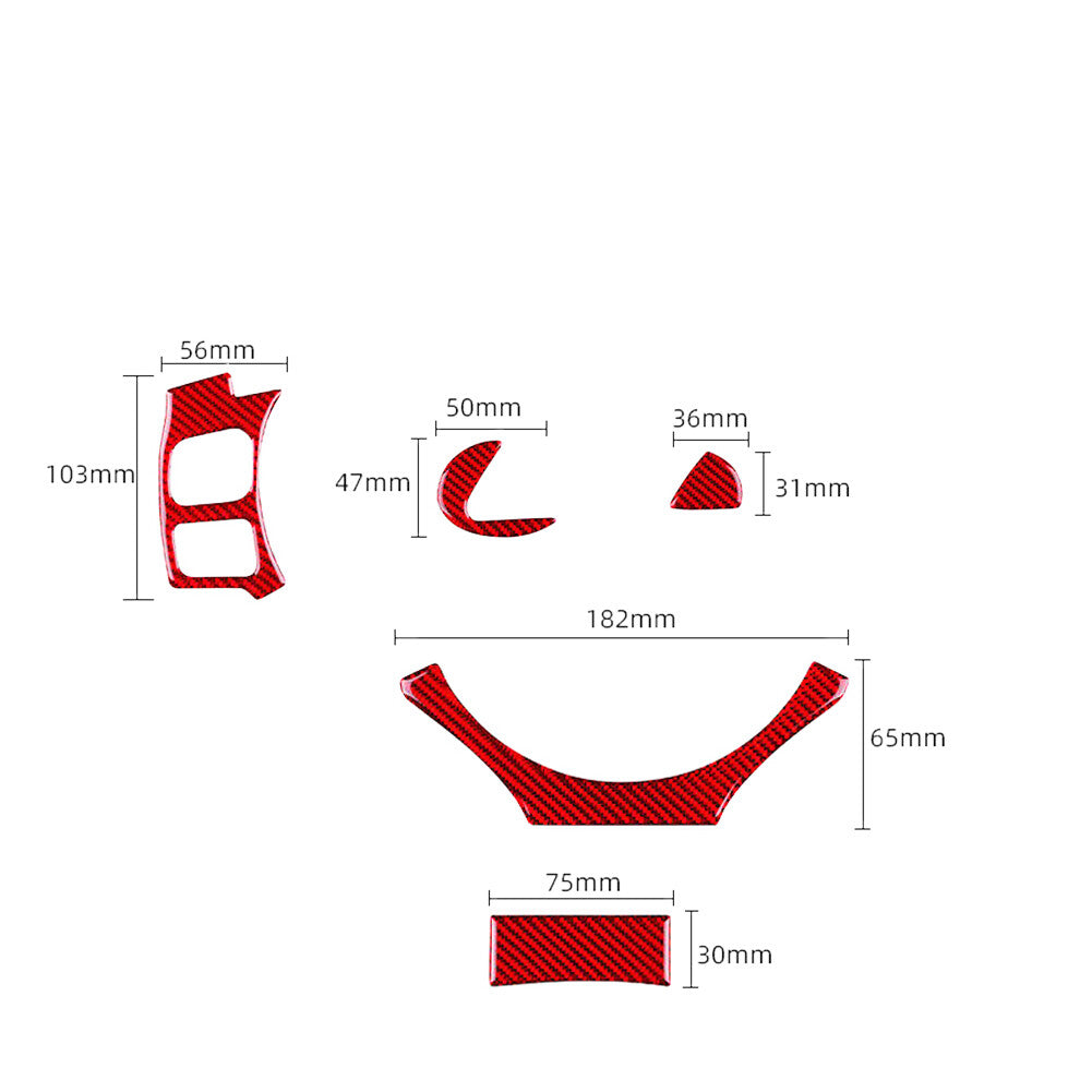 6X Red Carbon Fiber Steering Wheel Cover Trim for Lexus RC300 350 200T 2015-2020